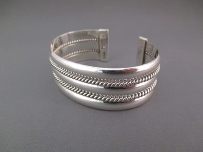 Polished 3 Row Sterling Silver Bracelet Cuff by Artie Yellowhorse