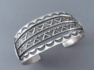 Shop Native American Jewelry - Split Sterling Silver Bracelet Cuff by Navajo Jeweler, Andy Cadman FOR SALE $395-