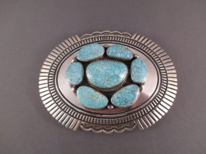 Number Eight Turquoise Belt Buckle by Andy Cadman