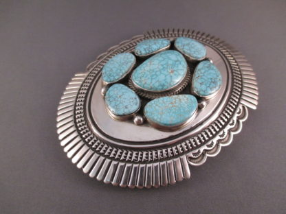 Number Eight Turquoise Belt Buckle by Andy Cadman