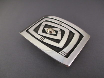 Kee Yazzie Sterling Silver & 14kt Gold Belt Buckle