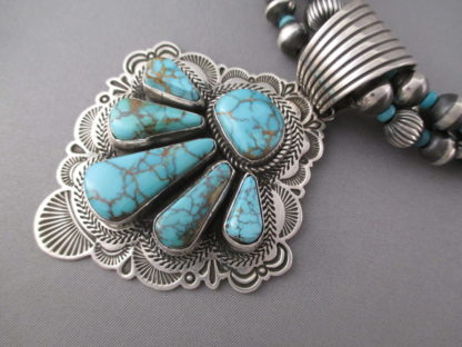 3 Strand Kingman Turquoise Pendant Necklace