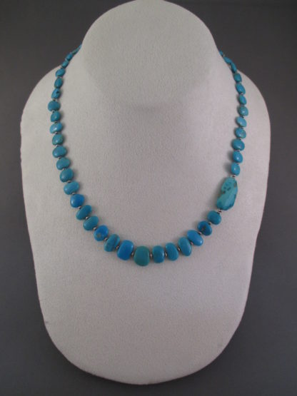 Small Disc Sleeping Beauty Turquoise Necklace