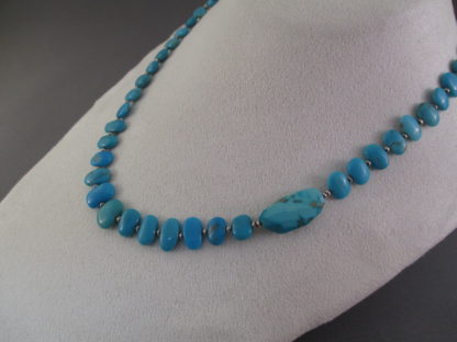 Small Disc Sleeping Beauty Turquoise Necklace