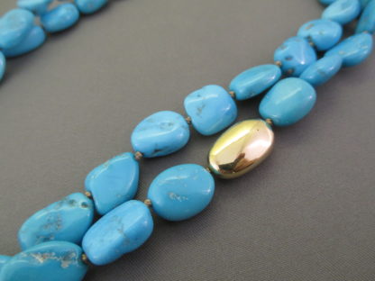 Sleeping Beauty Turquoise & 14kt Gold Necklace (Double-Strand)