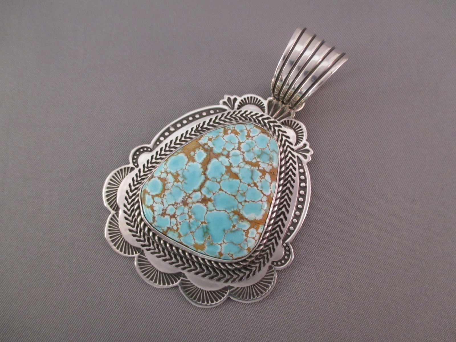 Turquoise Jewelry - #8 Turquoise Pendant by Native American Indian jewelry artist, Albert Jake $545-
