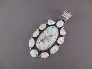 Dry Creek Turquoise Pendant by Native American Jewelry Artist, LaRose Ganadonegro $755-