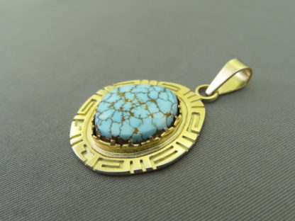 #8 Turquoise & 14kt Gold Pendant by Robert Taylor