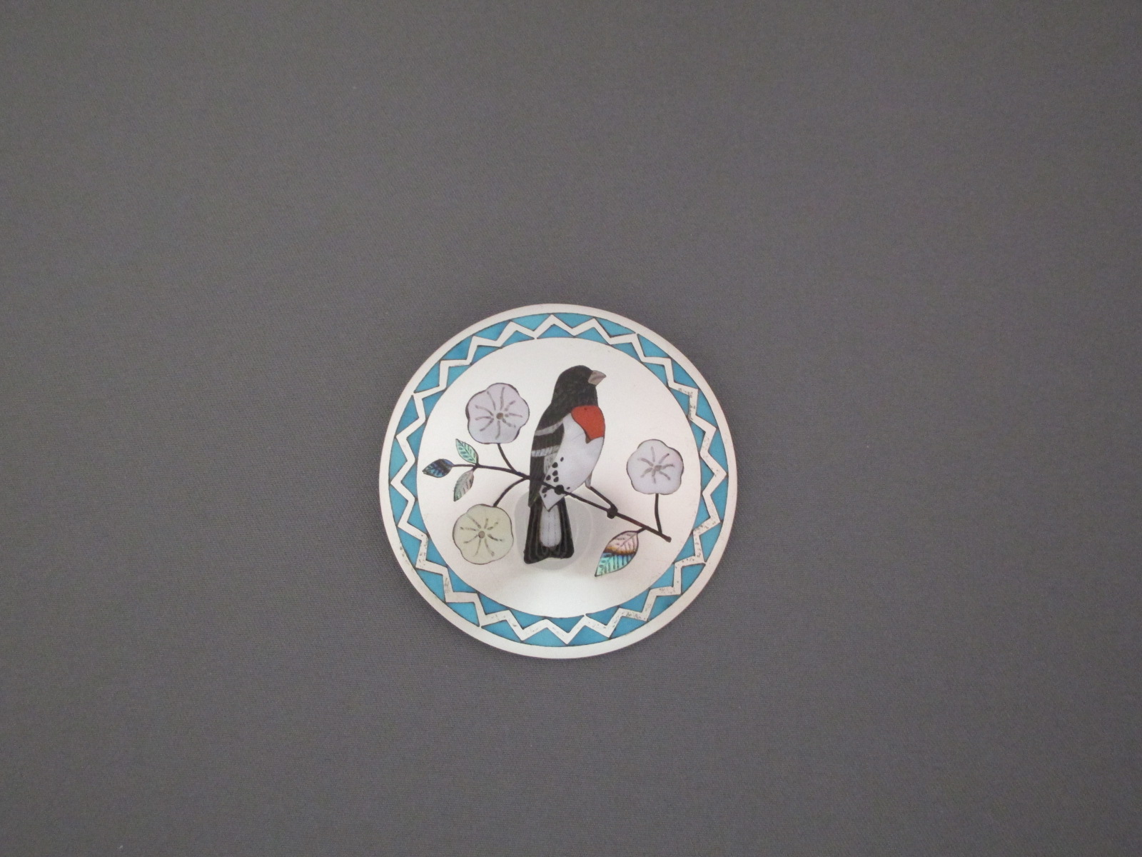 Zuni Inlay Pin-Pendant by Native American Zuni Indian jewelry artists, Ruddell & Nancy Laconsello $495-