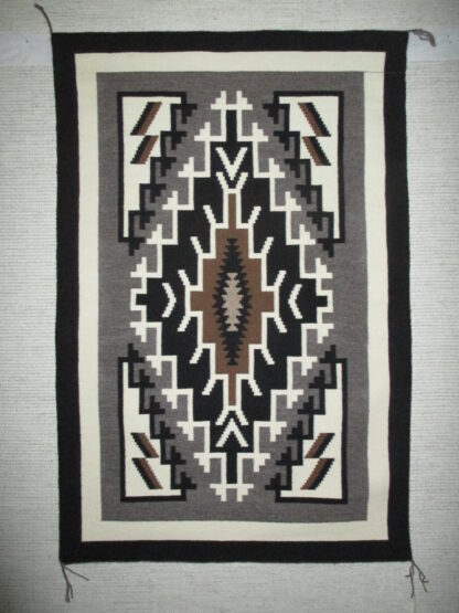 Rose Mike Two Grey Hills Tapestry Weaving – Smaller Size Navajo Rug