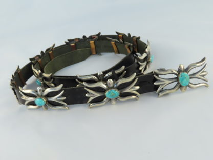 Morenci Turquoise Concho Belt by Harrison Bitsui – Sandcast