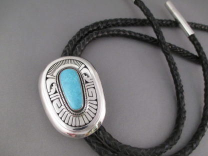 Carico Lake Turquoise Bolo Tie by Leonard Nez