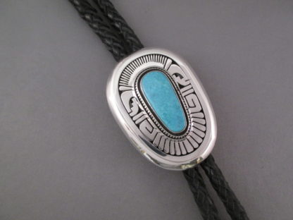 Carico Lake Turquoise Bolo Tie by Leonard Nez