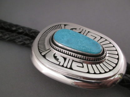 Carico Lake Turquoise Bolo Tie by Leonard Nez