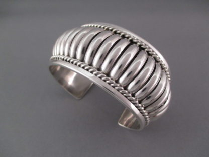 Sterling Silver Cuff Bracelet by Navajo artist, Tom Charlie