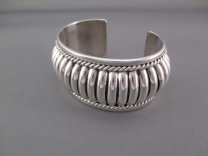 Sterling Silver Cuff Bracelet by Navajo artist, Tom Charlie