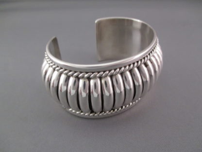 Sterling Silver Cuff Bracelet by Navajo artist, Tom Charlie