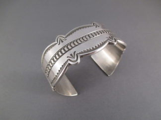 Sterling Silver Cuff Bracelet by Navajo jewelry artist, Wilson Jim $350-