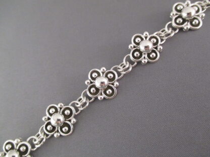 Artie Yellowhorse Sterling Silver Link Bracelet with ‘Dots’