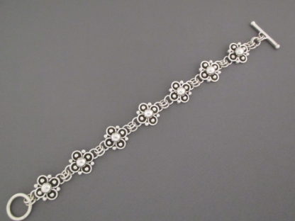 Artie Yellowhorse Sterling Silver Link Bracelet with ‘Dots’