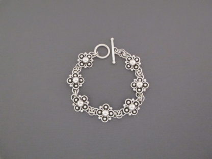 Artie Yellowhorse Sterling Silver Link Bracelet with ‘Dots’