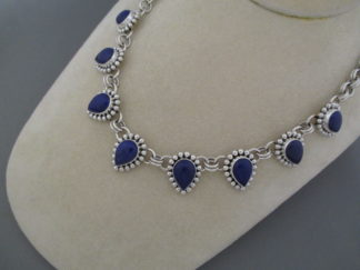 Sterling Silver & Lapis Necklace by Native American Indian jewelry artist, Artie Yellowhorse $975-