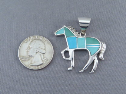Turquoise Inlay ‘Horse’ Pendant