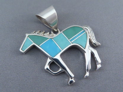 Turquoise Inlay ‘Horse’ Pendant