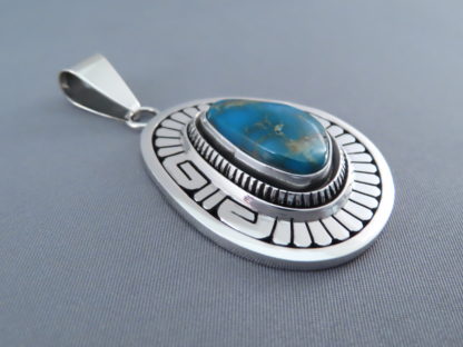 Morenci Turquoise Pendant by Leonard Nez