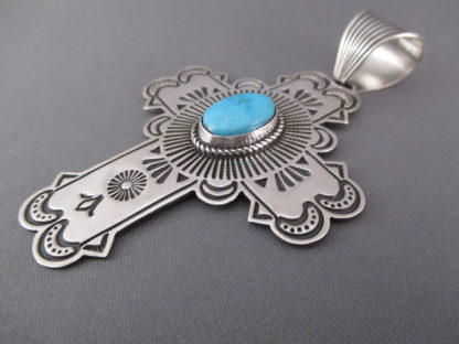 Kingman Turquoise Cross Pendant by Albert Jake