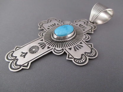 Kingman Turquoise Cross Pendant by Albert Jake