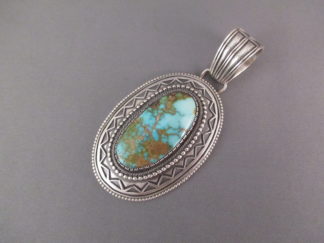 Turquoise Jewelry - Carico Lake Turquoise Pendant by Navajo jewelry artist, Calvin Martinez $1,450-