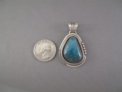 Bisbee Turquoise Pendant by Will Vandever (Navajo)