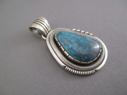 Bisbee Turquoise Pendant by Will Vandever (Navajo)