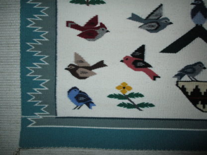 Tree of Life Weaving with Birds by Marie Sellers – Medium Size Navajo Rug