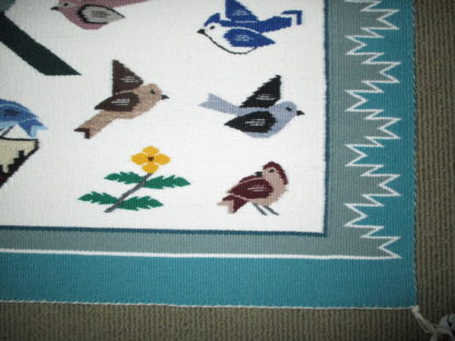 Tree of Life Weaving with Birds by Marie Sellers – Medium Size Navajo Rug