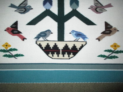 Tree of Life Weaving with Birds by Marie Sellers – Medium Size Navajo Rug