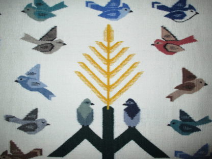 Tree of Life Weaving with Birds by Marie Sellers – Medium Size Navajo Rug