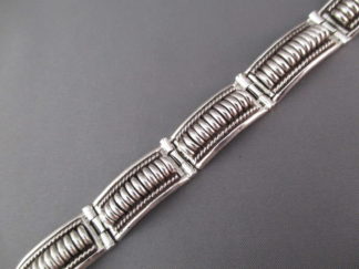 Sterling Silver Link Bracelet by Native American (Navajo) jewelry artist, Tom Charlie $210-