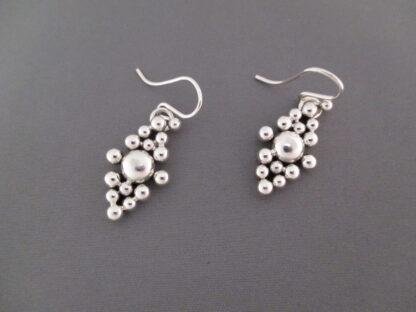 Sterling Silver Diamond-Shaped Earrings with ‘Dots’ by Artie Yellowhorse