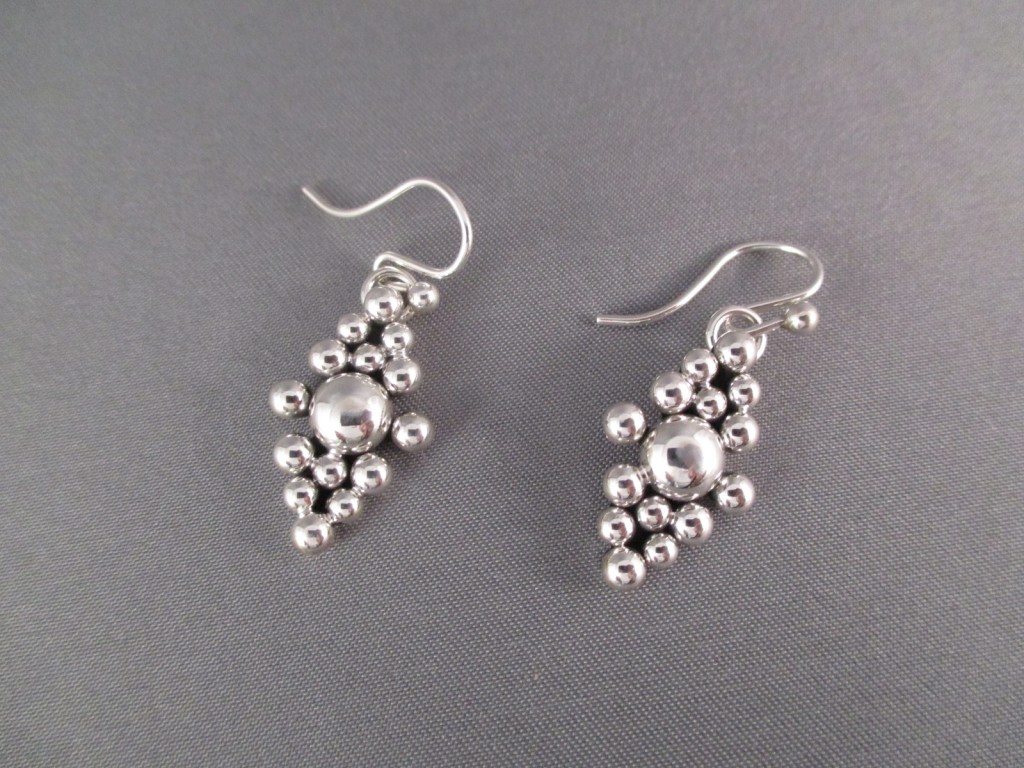 Sterling Silver Diamond-Shaped Earrings by Artie Yellowhorse
