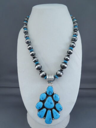 Buy Turquoise Jewelry - Sleeping Beauty Turquoise Pendant Necklace by Navajo Jeweler, Linda Yazzie $2,750- FOR SALE