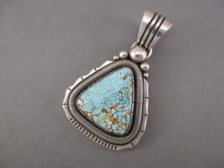 #8 Turquoise Jewelry - Number Eight Turquoise Pendant by Navajo jeweler, Will Vandever FOR SALE $595-