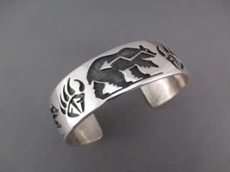 Sterling Silver 'Bear' Bracelet - Cuff Bracelet by Native American (Hopi) jewelry artist, Veryl Pooyouma $230-