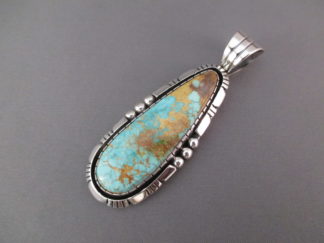 Sterling Silver & Royston Turquoise Pendant by Delbert Vandever