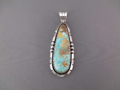 Sterling Silver & Royston Turquoise Pendant by Delbert Vandever