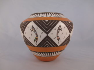 Acoma Pottery Jar - 'Kokopelli' design Jar by Acoma Pueblo pottery artist, Daniel Lucario $895-