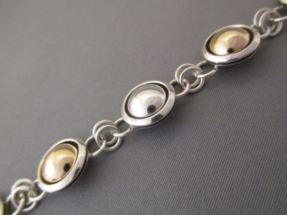 Sterling Silver & 14kt Gold Link Bracelet by Artie Yellowhorse