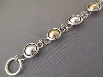 Sterling Silver & 14kt Gold Link Bracelet by Artie Yellowhorse