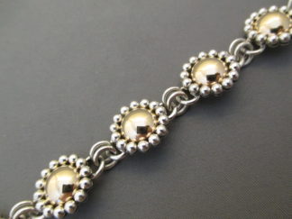 Sterling Silver & 14kt Gold Link Bracelet by Navajo jewelry artist, Artie Yellowhorse $1,065-